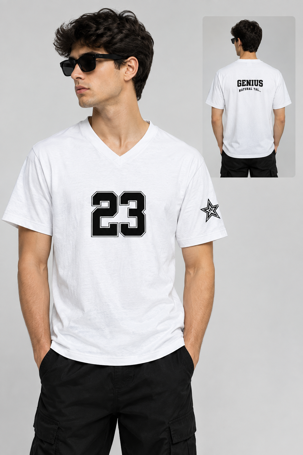 Premium White V Neck T-Shirt